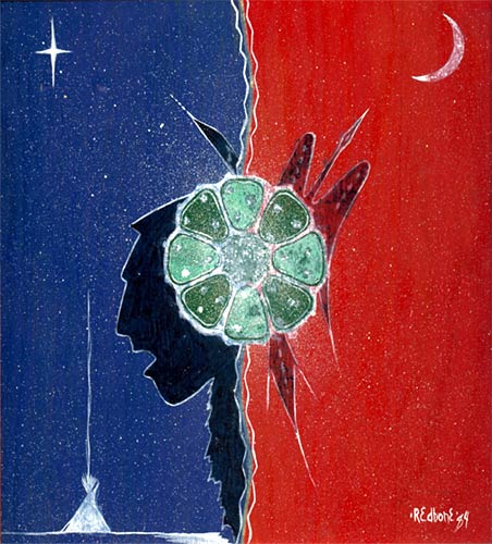 Larry Redbone "Blanket Song" Peyote Ceremony painting