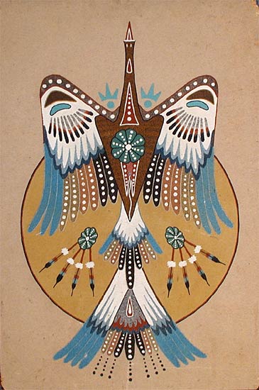 "Peyote Bird" Sandpainting by Woody Crumbo