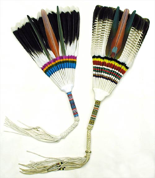 Side Drop Peyote Ceremonial Fans by David Begay Mays