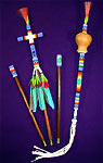 Beaded NAC Staff & Gourd Rattle