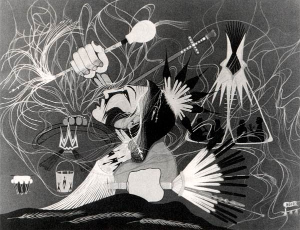 VIEWS AND VISIONS: The Symbolic Imagery of the Native American Church - MORNING PEYOTE - Rance Hood
